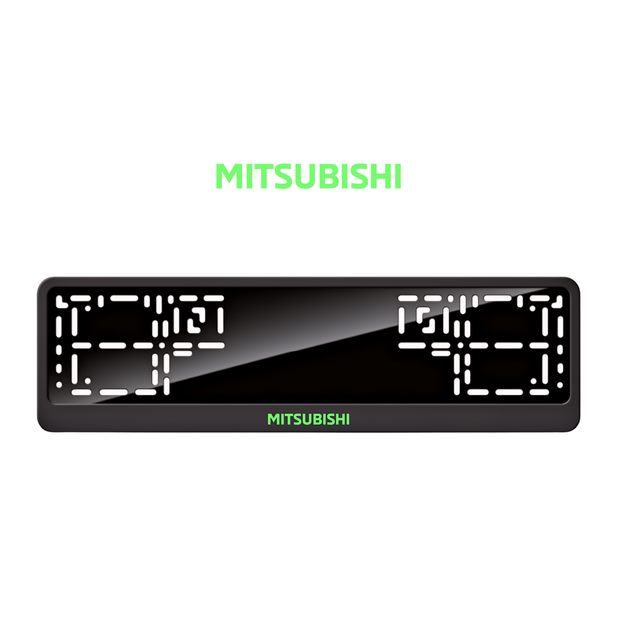 Cadres de plaque d'immatriculation Mitsubishi - Vert néon - CLASSIC
