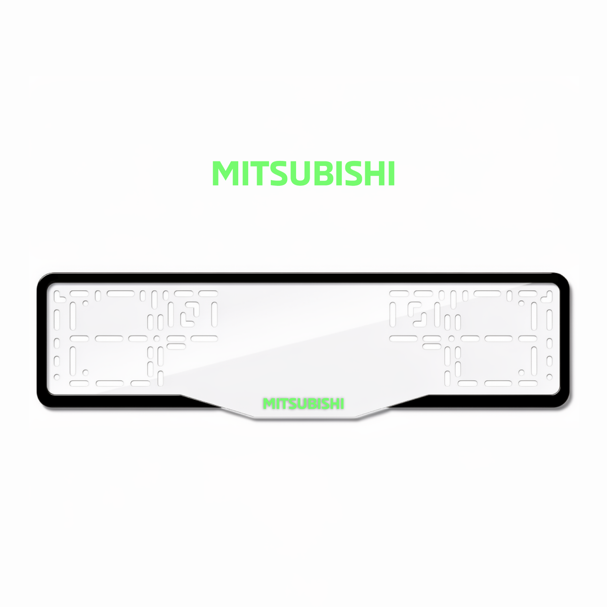 Cadres de plaque d'immatriculation Mitsubishi - Vert néon - GLASS