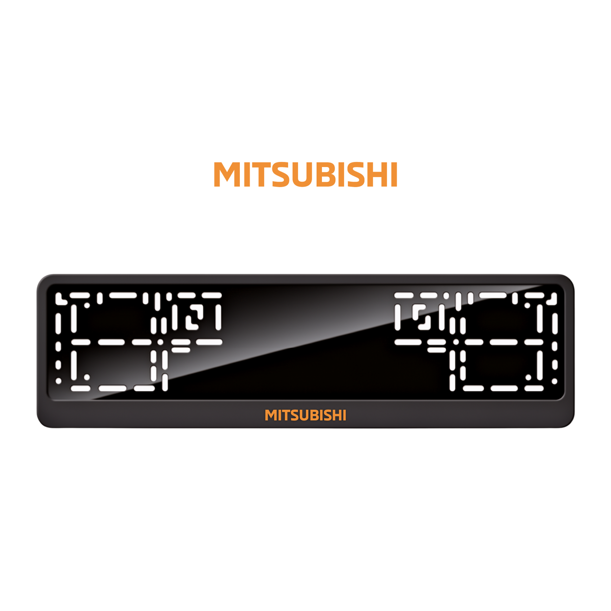 Cadres de plaque d'immatriculation Mitsubishi - Orange Hermès - CLASSIC