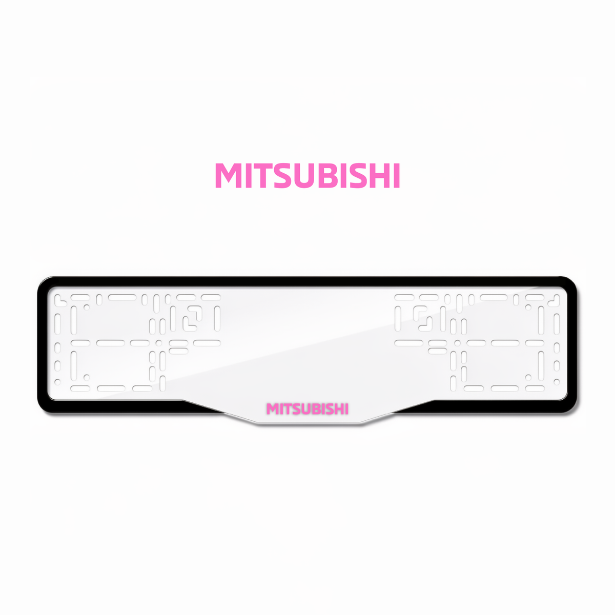 Cadres de plaque d'immatriculation Mitsubishi - Rose - GLASS