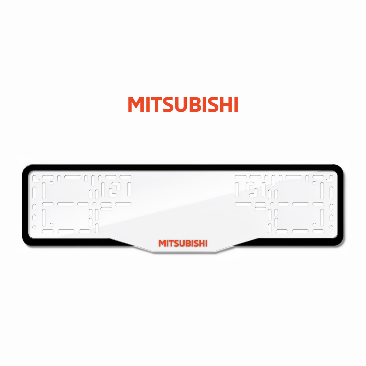 Cadres de plaque d'immatriculation Mitsubishi - Rouge - GLASS