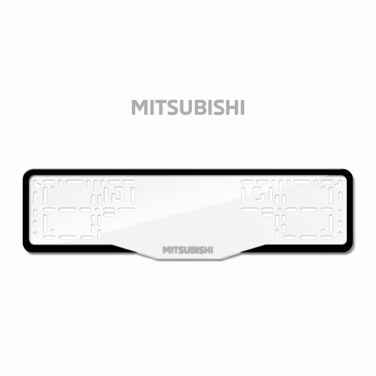 Cadres de plaque d'immatriculation Mitsubishi - Gris - GLASS