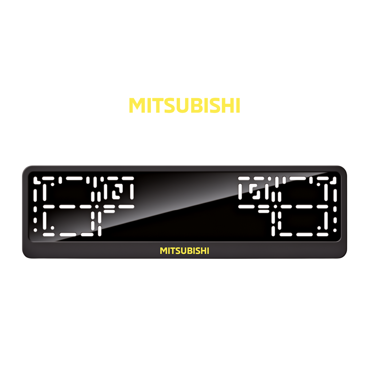 Cadres de plaque d'immatriculation Mitsubishi - Jaune - CLASSIC