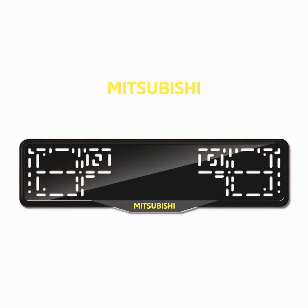 Cadres de plaque d'immatriculation Mitsubishi - Jaune - SATIN