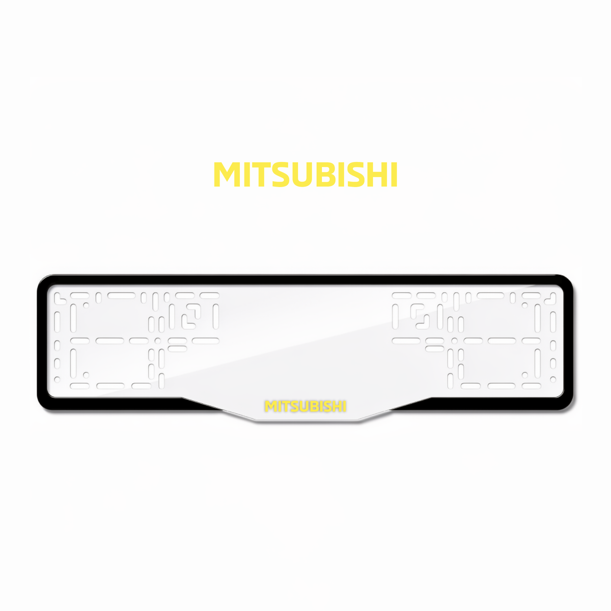 Cadres de plaque d'immatriculation Mitsubishi - Jaune - GLASS
