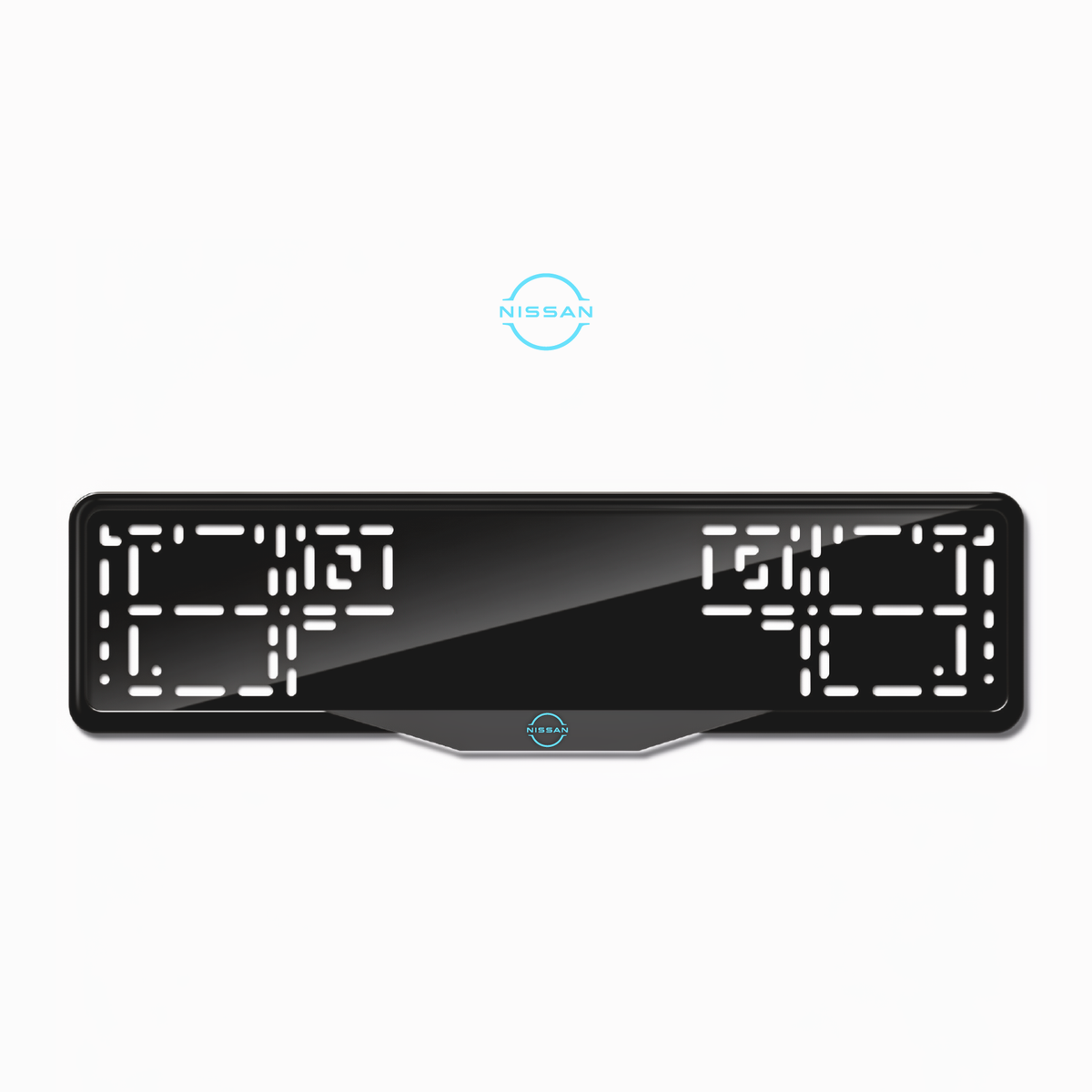 Cadres de plaque d'immatriculation Nissan Logo - Bleu Tiffany - SATIN