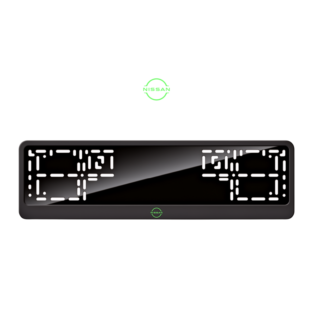 Cadres de plaque d'immatriculation Nissan Logo - Vert néon - CLASSIC