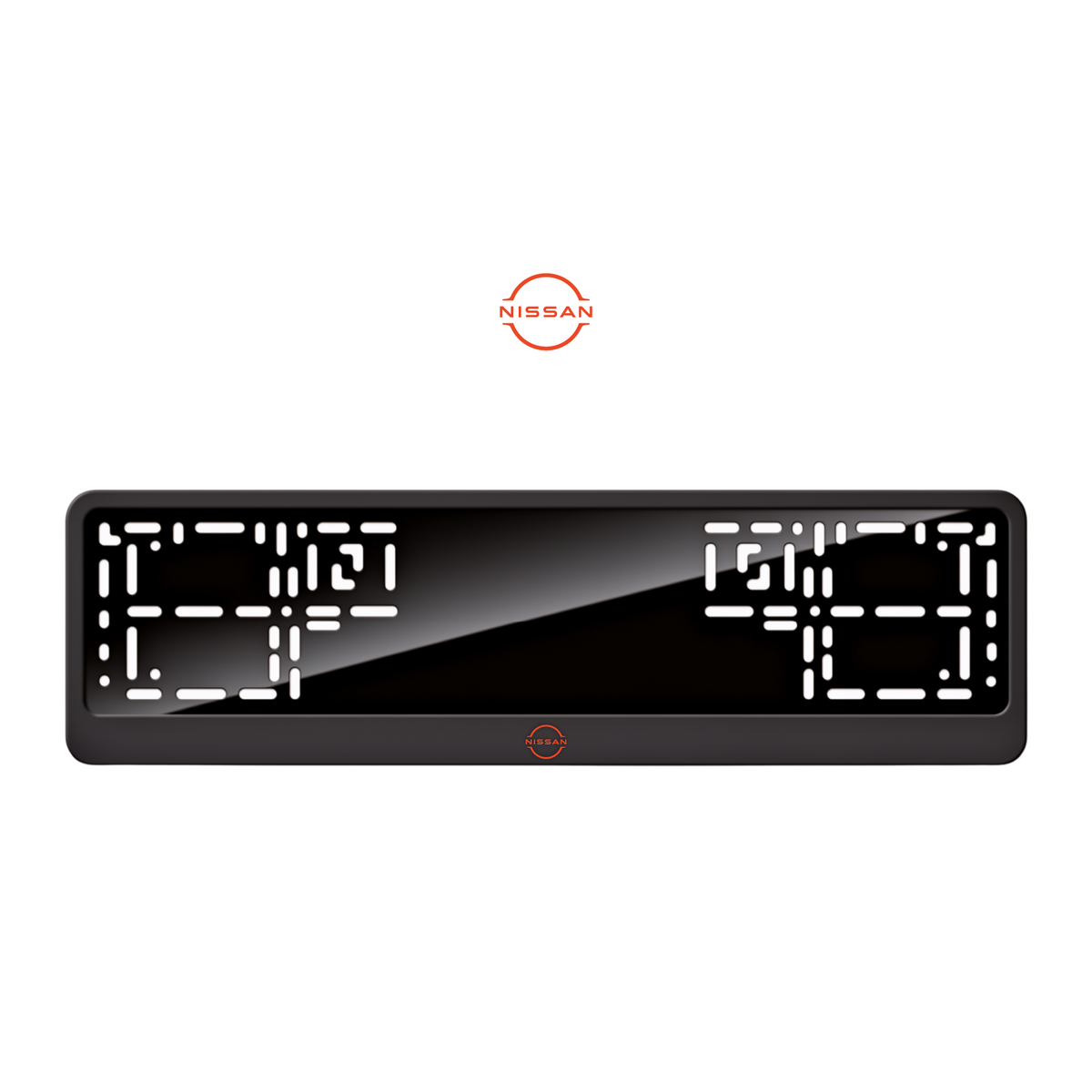 Cadres de plaque d'immatriculation Nissan Logo - Rouge - CLASSIC