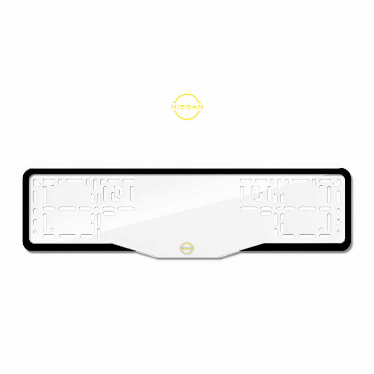 Cadres de plaque d'immatriculation Nissan Logo - Jaune - GLASS