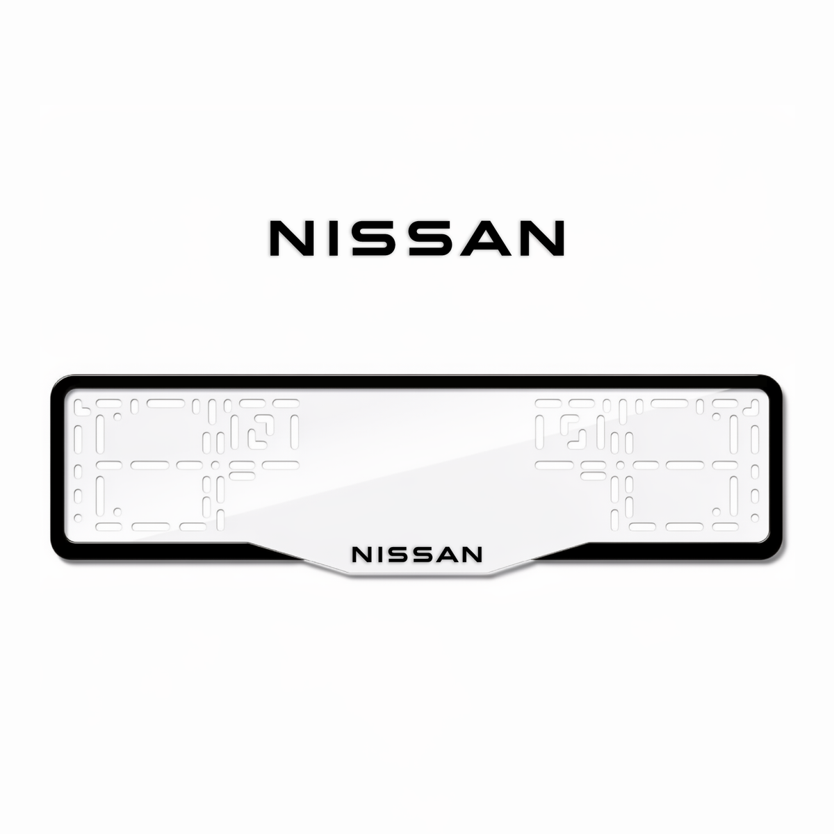 Cadres de plaque d'immatriculation Nissan - Noir - GLASS