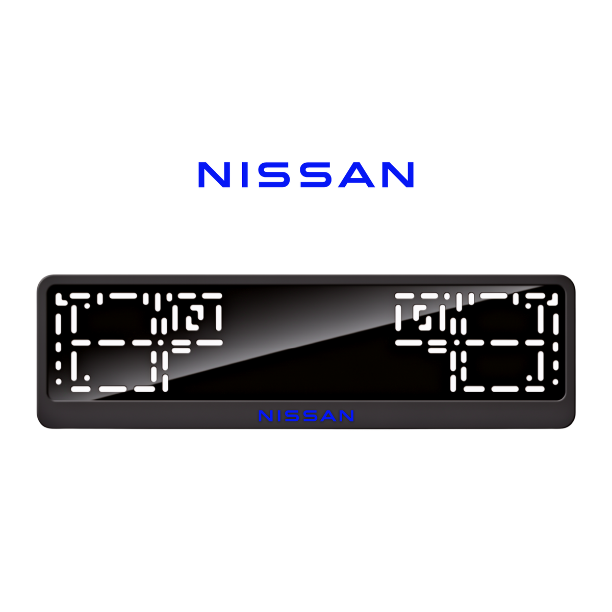 Cadres de plaque d'immatriculation Nissan - Bleu - CLASSIC