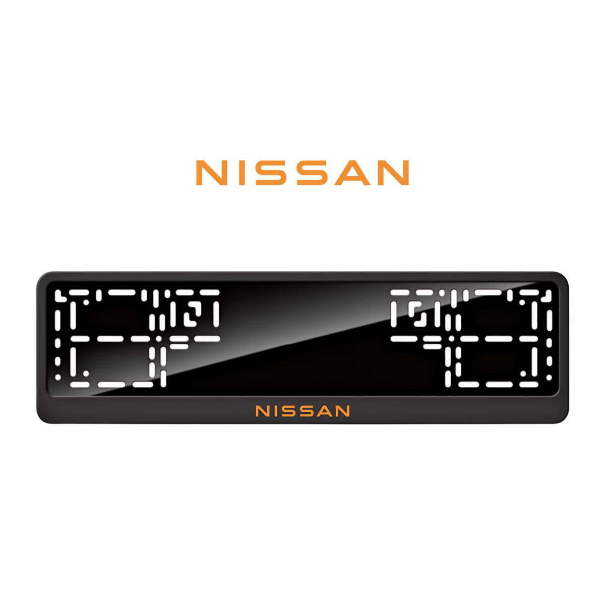 Cadres de plaque d'immatriculation Nissan - Orange Hermès - CLASSIC