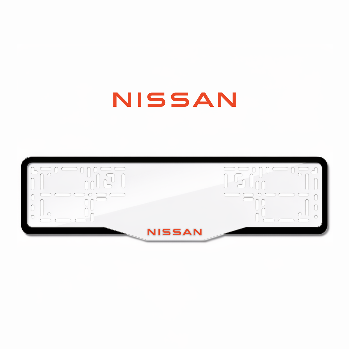 Cadres de plaque d'immatriculation Nissan - Rouge - GLASS