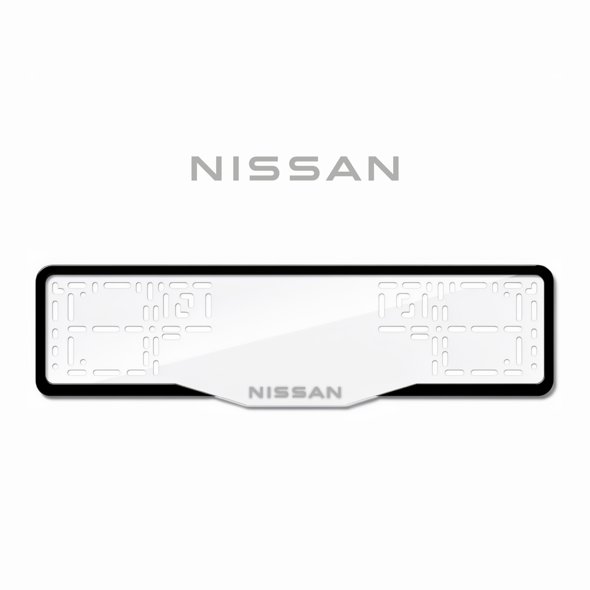 Cadres de plaque d'immatriculation Nissan - Gris - GLASS