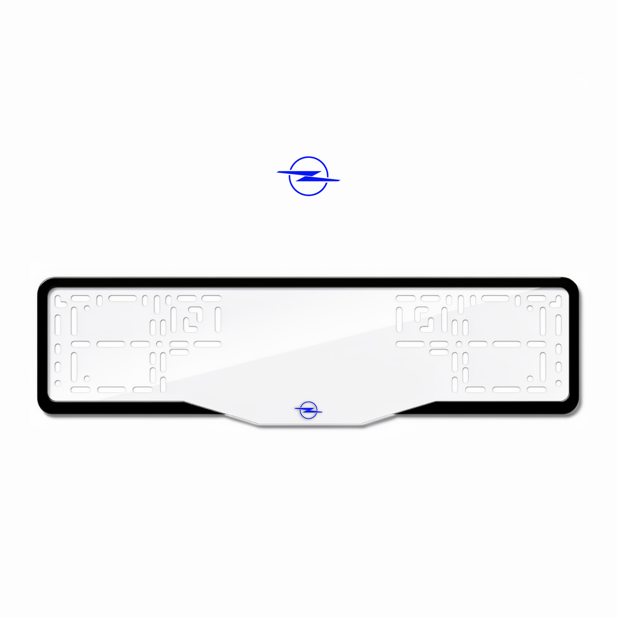 Cadres de plaque d'immatriculation Opel Logo - Bleu - GLASS