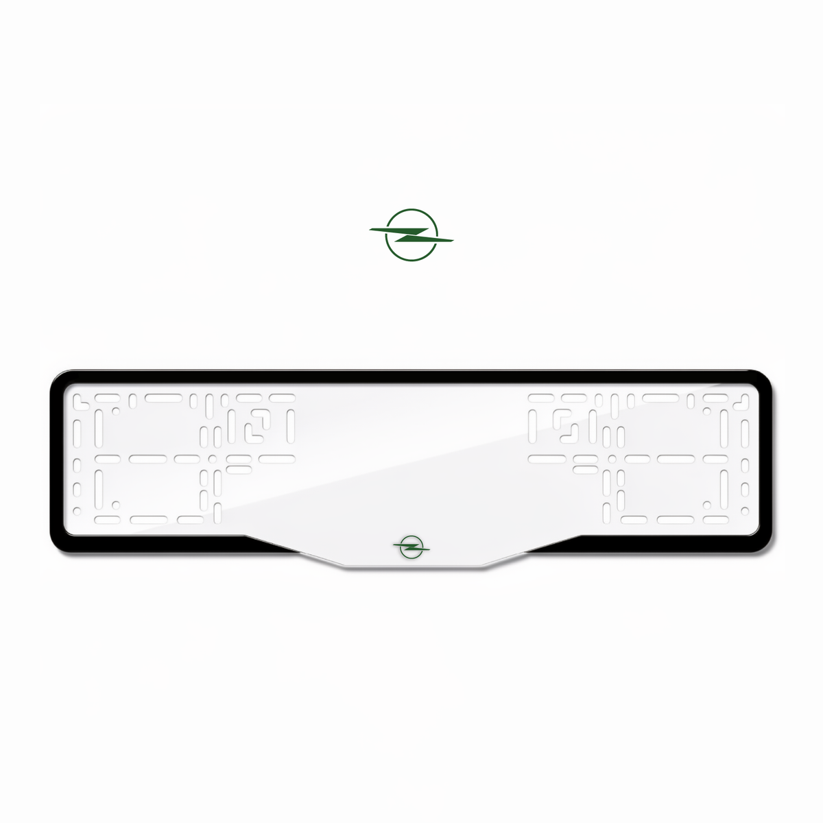 Cadres de plaque d'immatriculation Opel Logo - Vert - GLASS