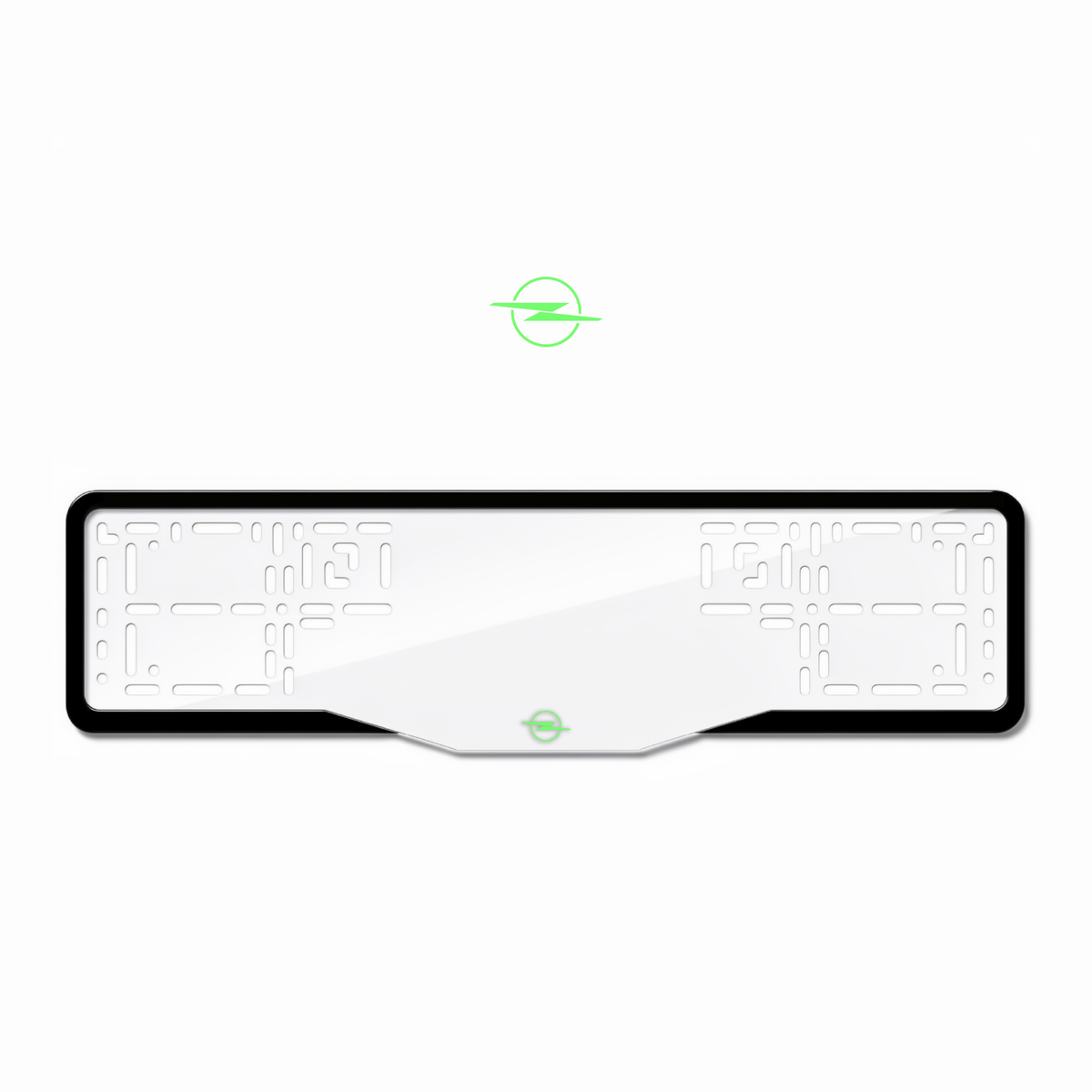 Cadres de plaque d'immatriculation Opel Logo - Vert néon - GLASS