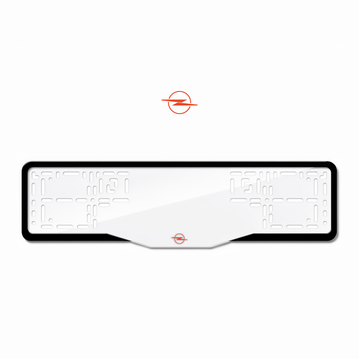 Cadres de plaque d'immatriculation Opel Logo - Rouge - GLASS