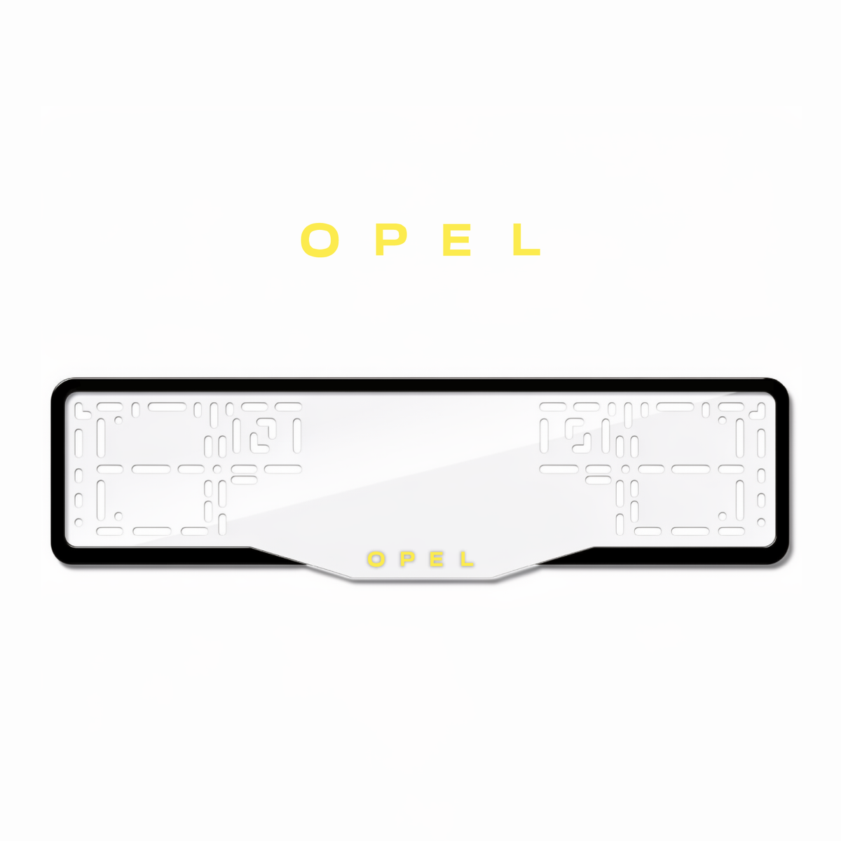 Cadres de plaque d'immatriculation Opel - Jaune - GLASS