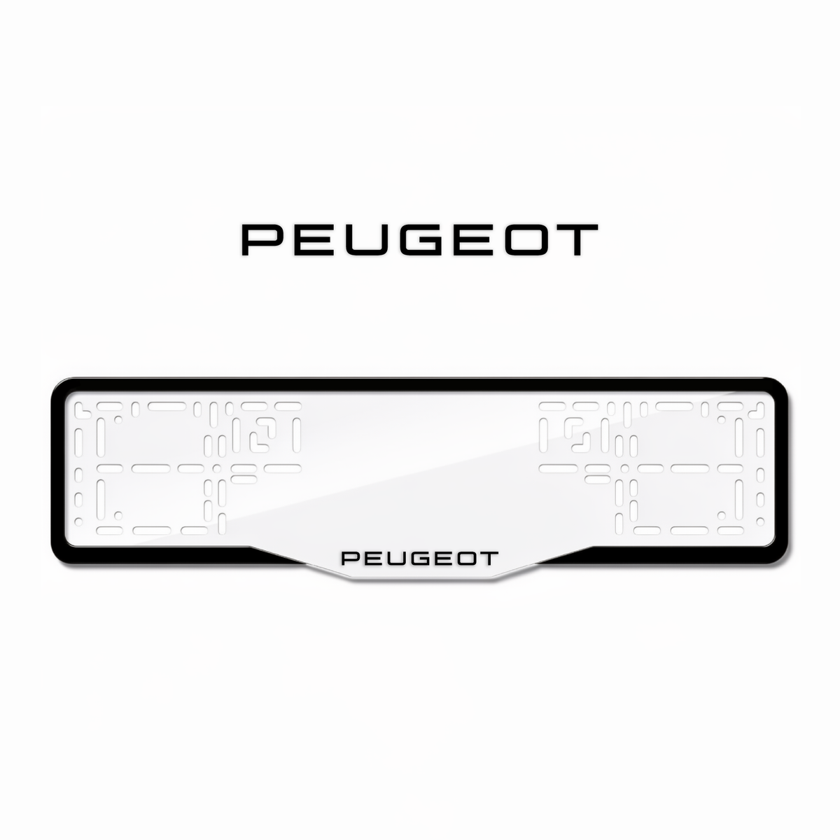 Cadres de plaque d'immatriculation Peugeot - Noir - GLASS