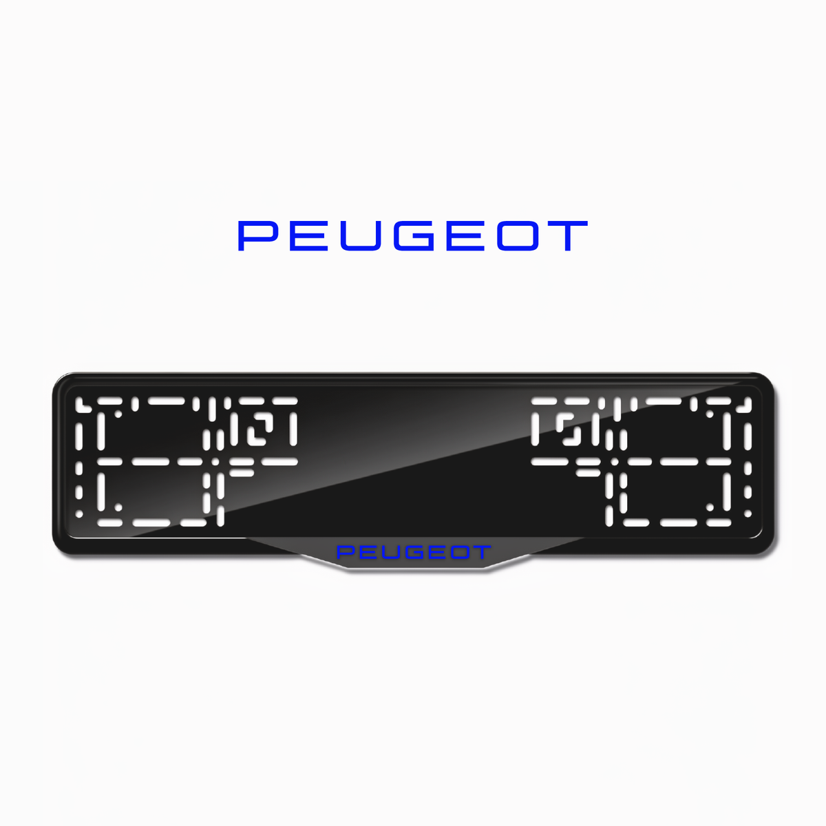 Cadres de plaque d'immatriculation Peugeot - Bleu - SATIN