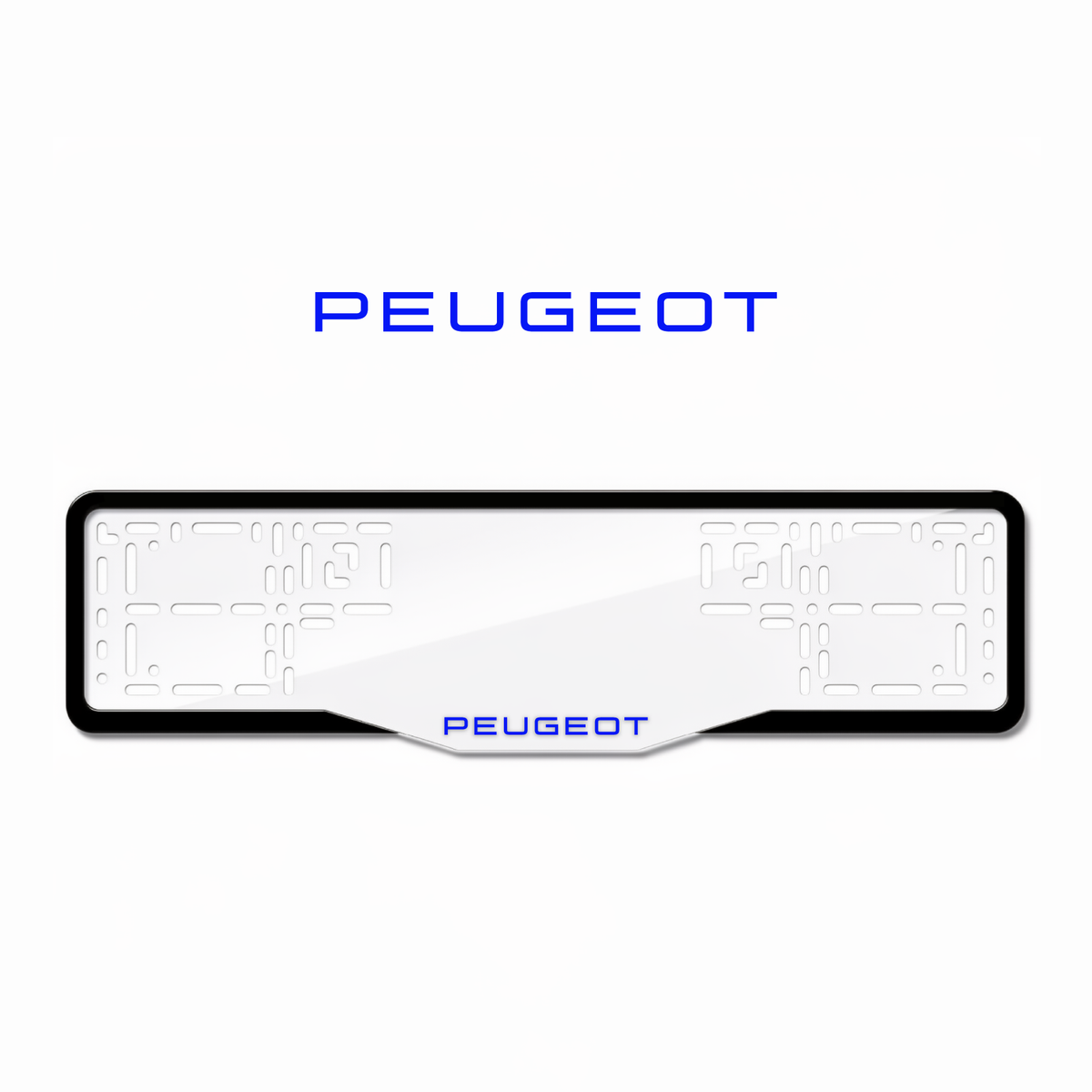 Cadres de plaque d'immatriculation Peugeot - Bleu - GLASS