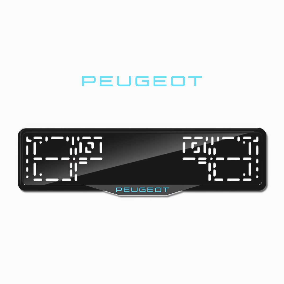 Cadres de plaque d'immatriculation Peugeot - Bleu Tiffany - SATIN