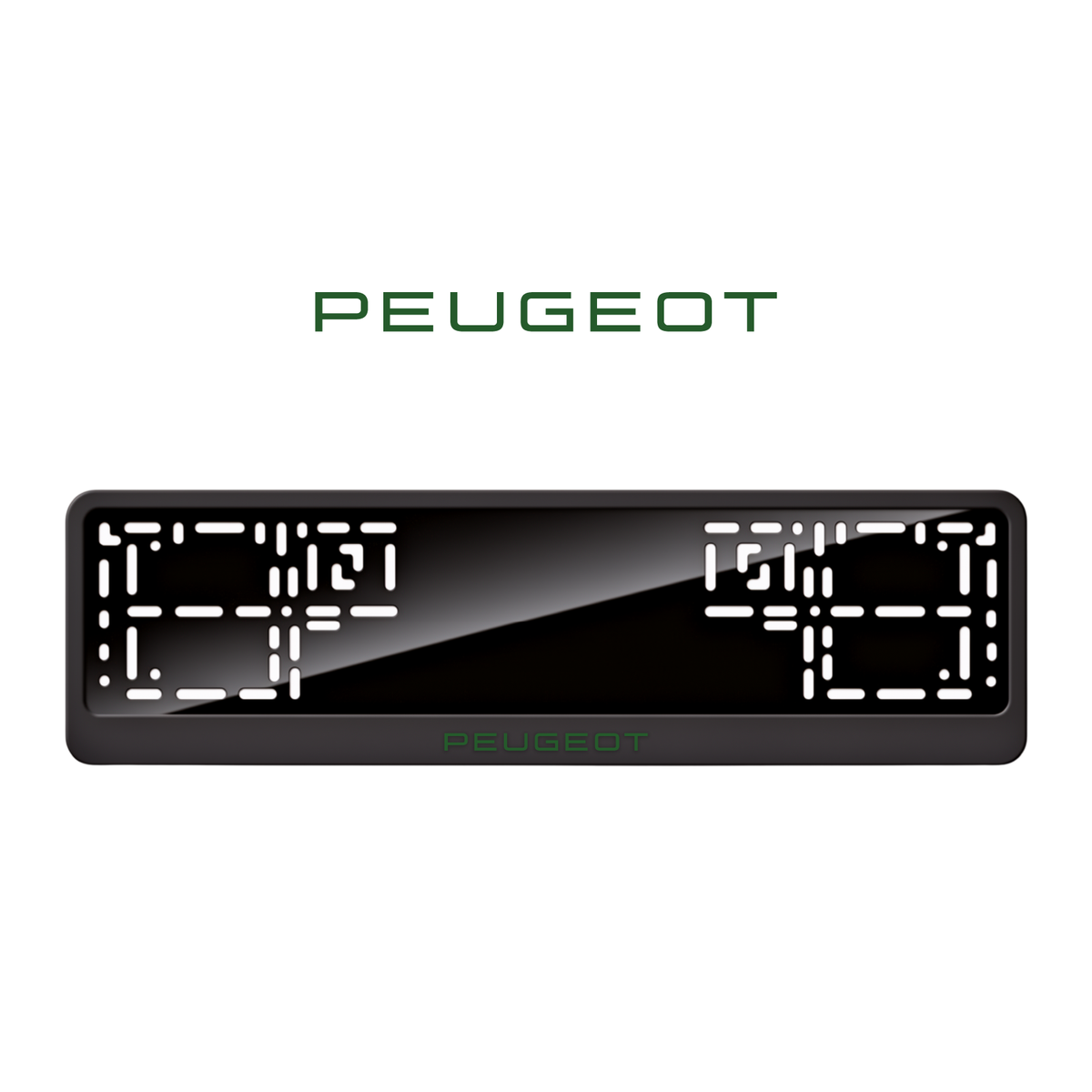 Cadres de plaque d'immatriculation Peugeot - Vert - CLASSIC