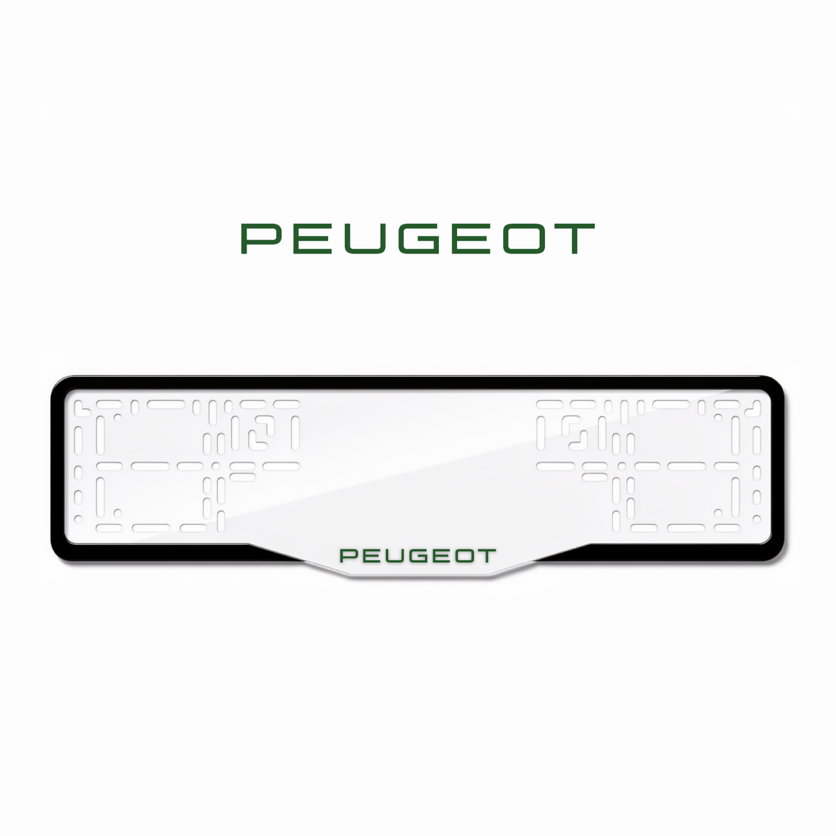 Cadres de plaque d'immatriculation Peugeot - Vert - GLASS