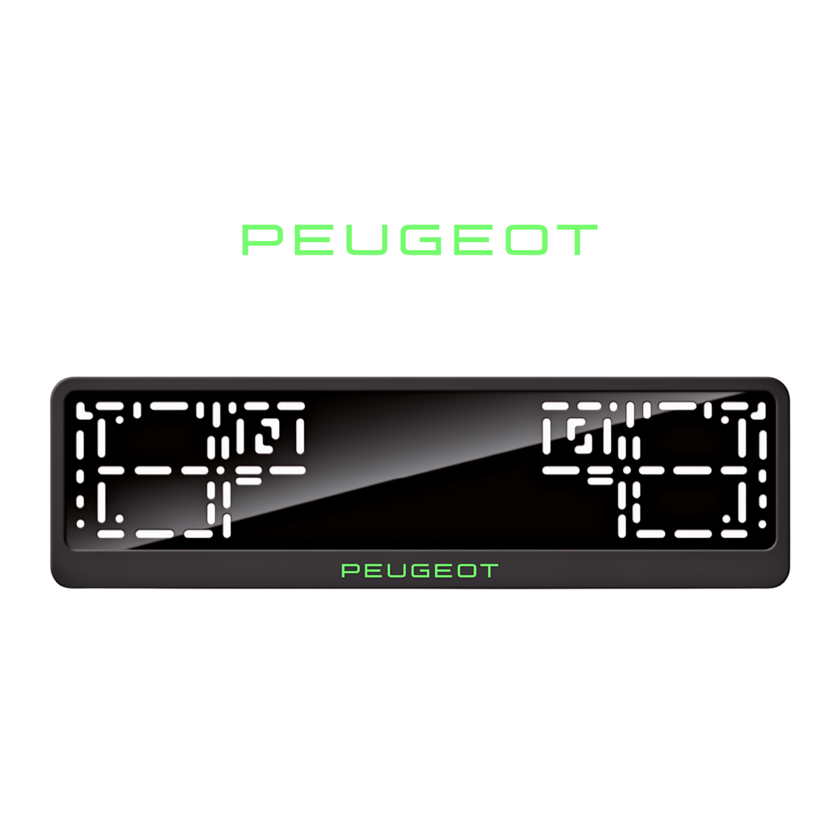Cadres de plaque d'immatriculation Peugeot - Vert néon - CLASSIC