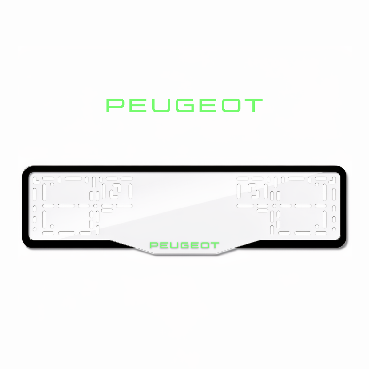 Cadres de plaque d'immatriculation Peugeot - Vert néon - GLASS