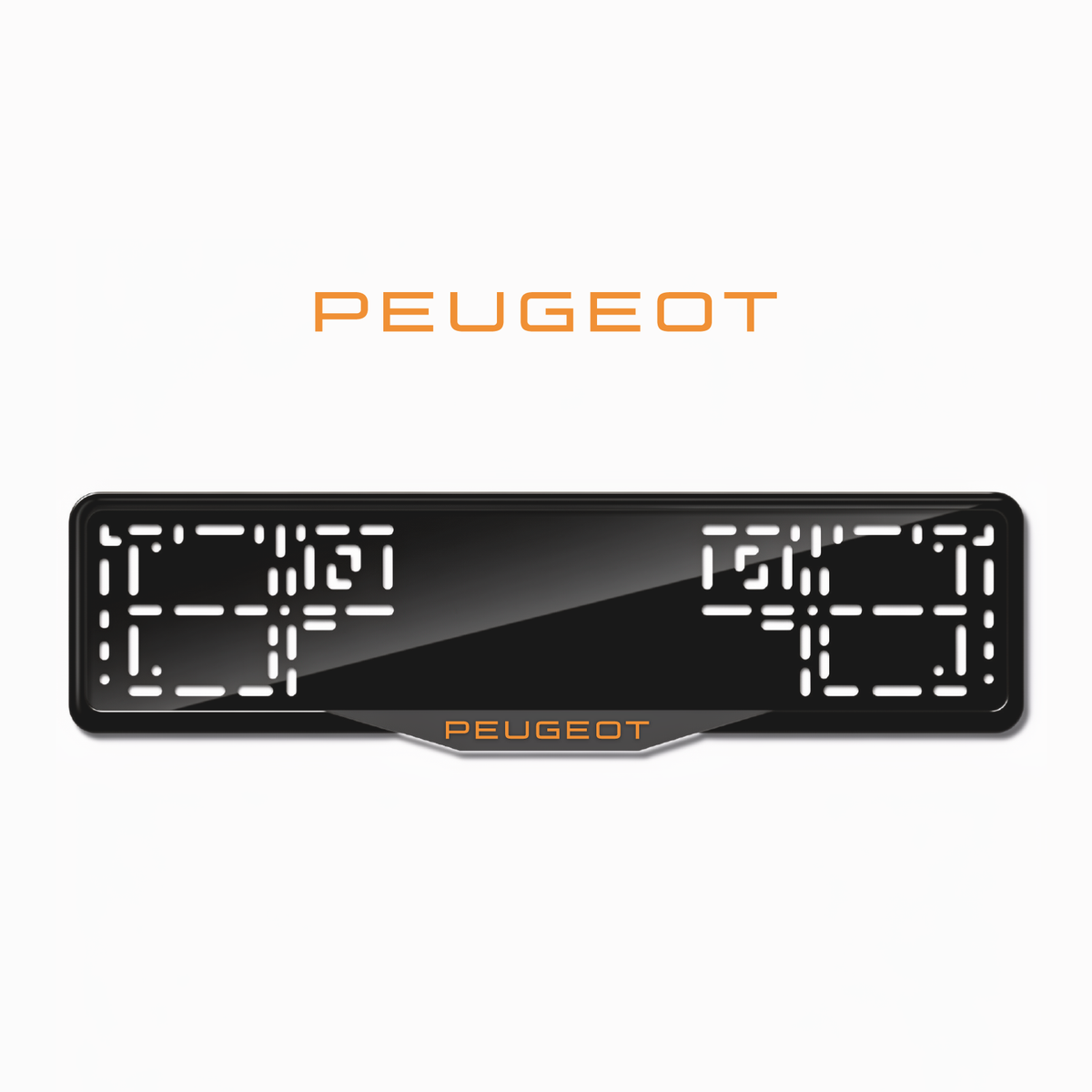 Cadres de plaque d'immatriculation Peugeot - Orange Hermès - SATIN