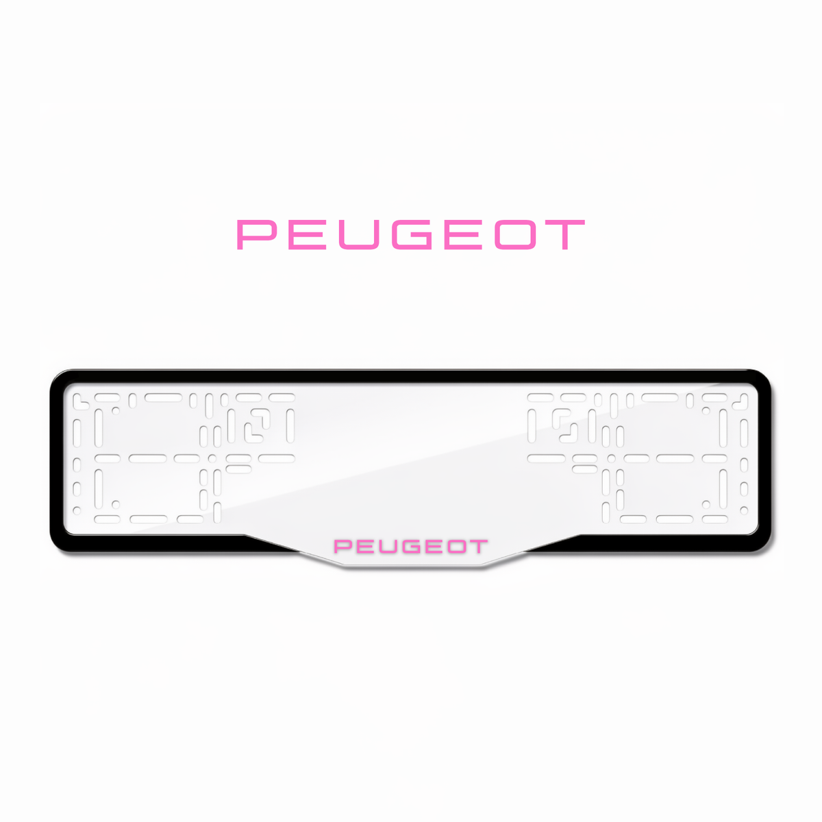 Cadres de plaque d'immatriculation Peugeot - Rose - GLASS