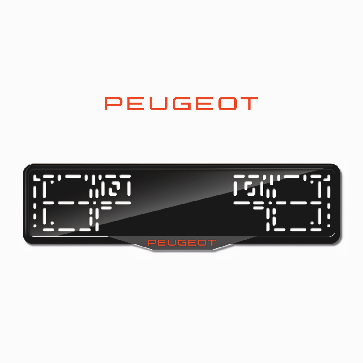 Cadres de plaque d'immatriculation Peugeot - Rouge - SATIN