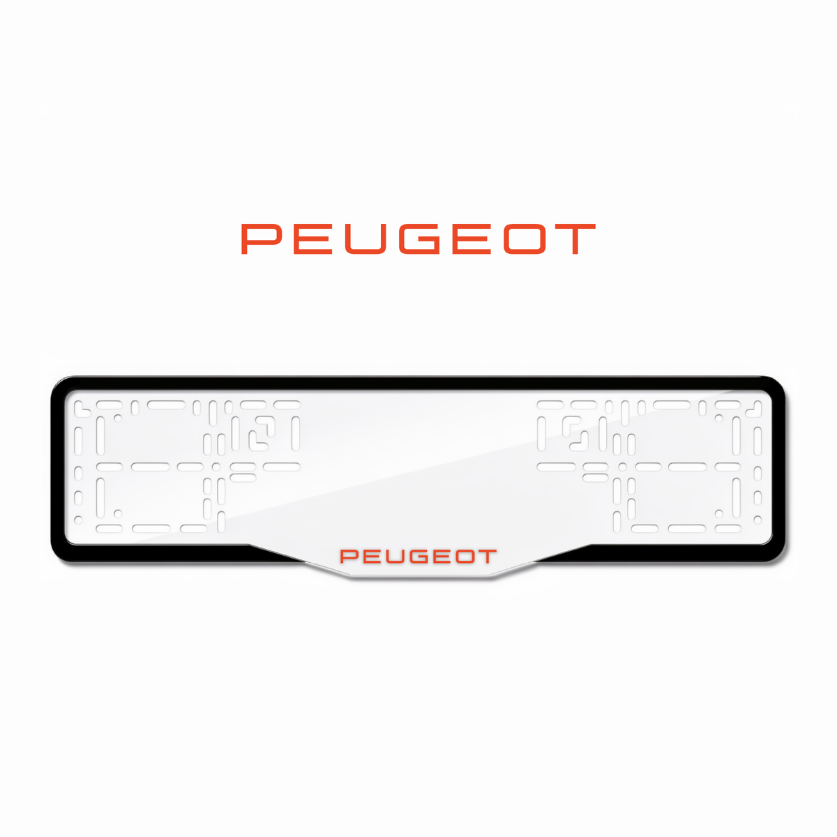 Cadres de plaque d'immatriculation Peugeot - Rouge - GLASS