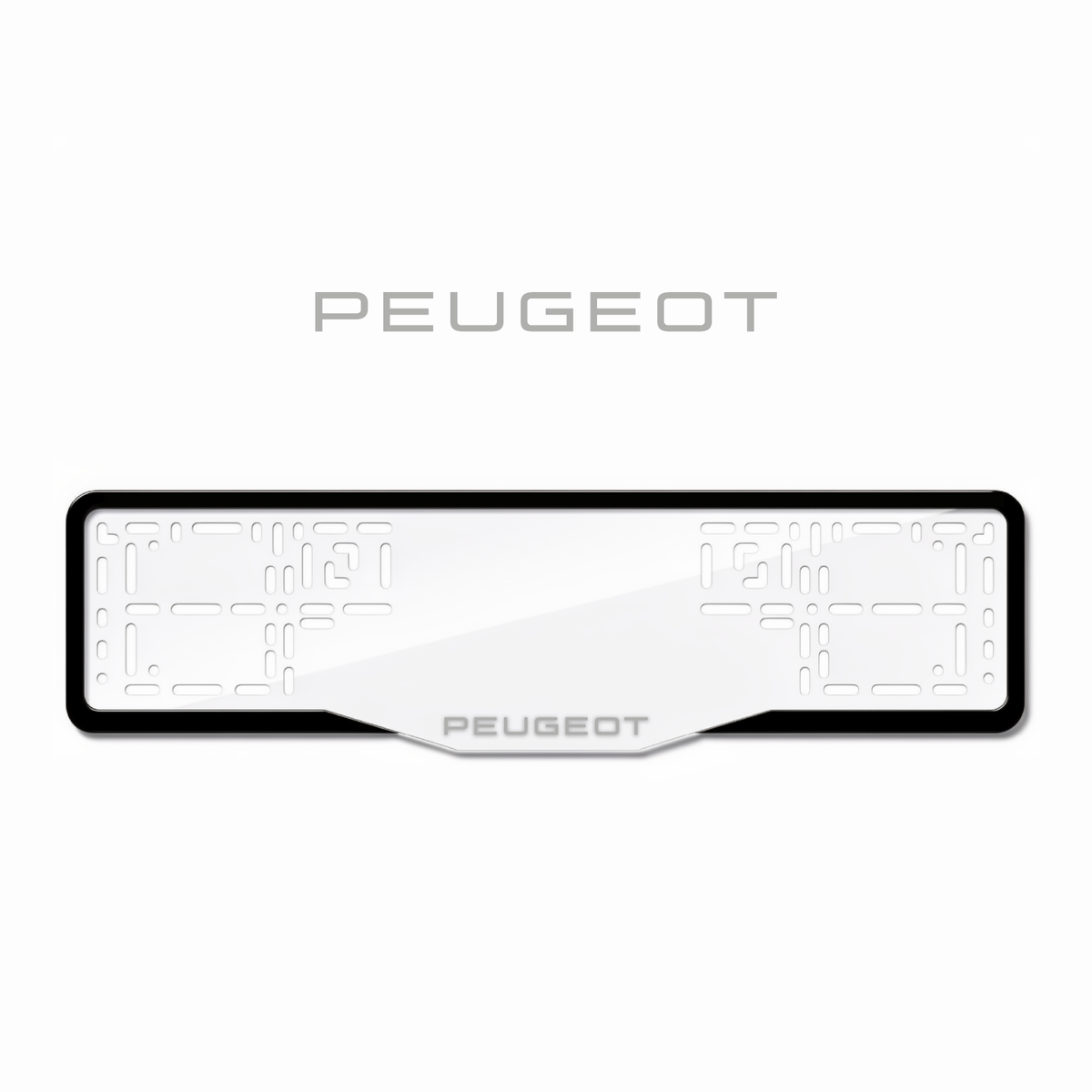 Cadres de plaque d'immatriculation Peugeot - Gris - GLASS
