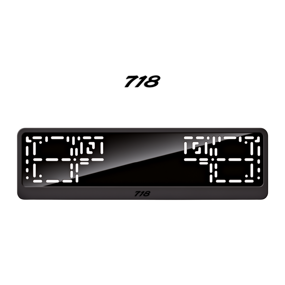 Cadres de plaque d'immatriculation 718 - Noir - CLASSIC