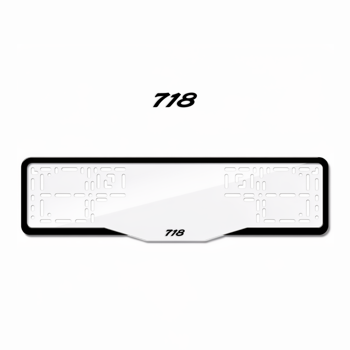 Cadres de plaque d'immatriculation 718 - Noir - GLASS