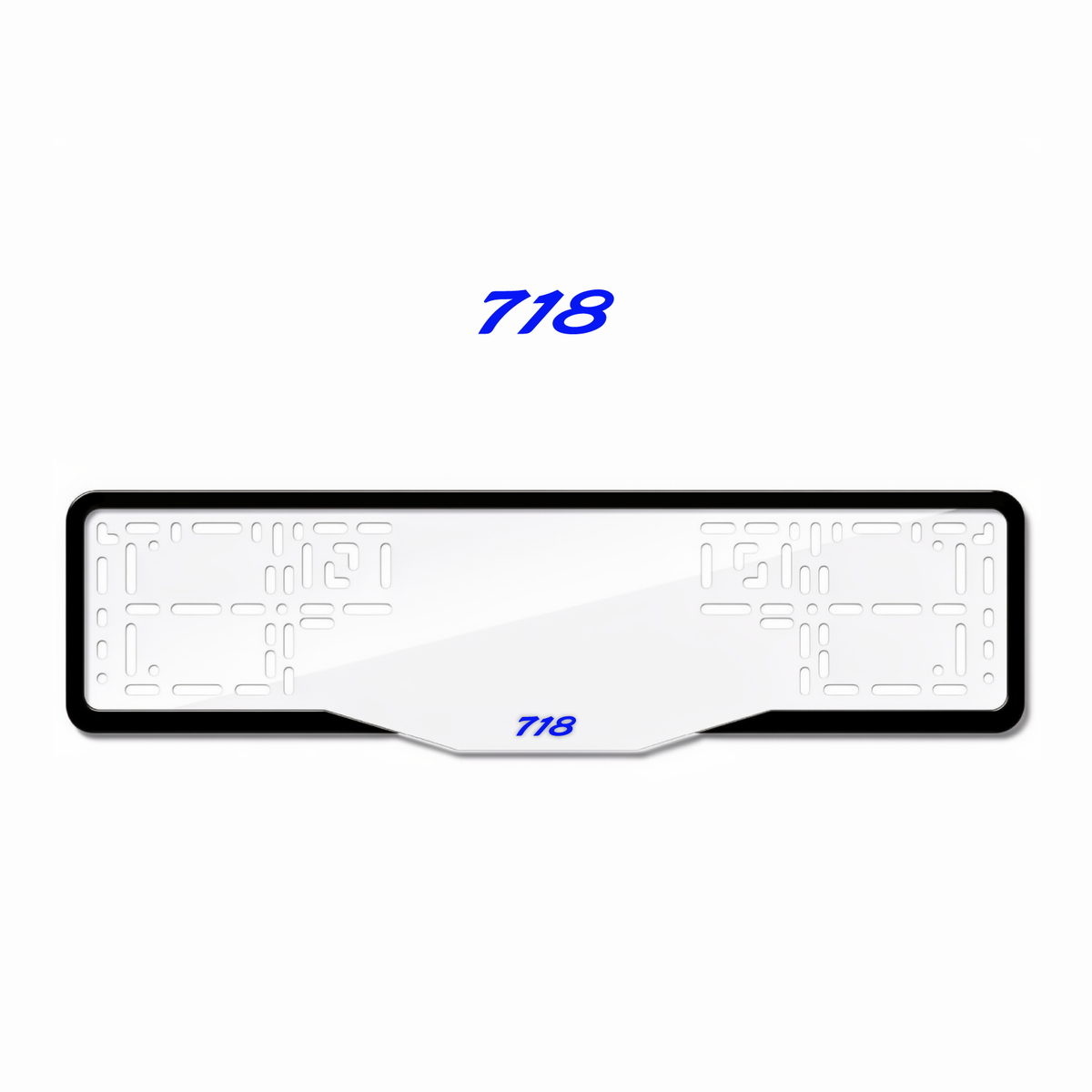 Cadres de plaque d'immatriculation 718 - Bleu - GLASS