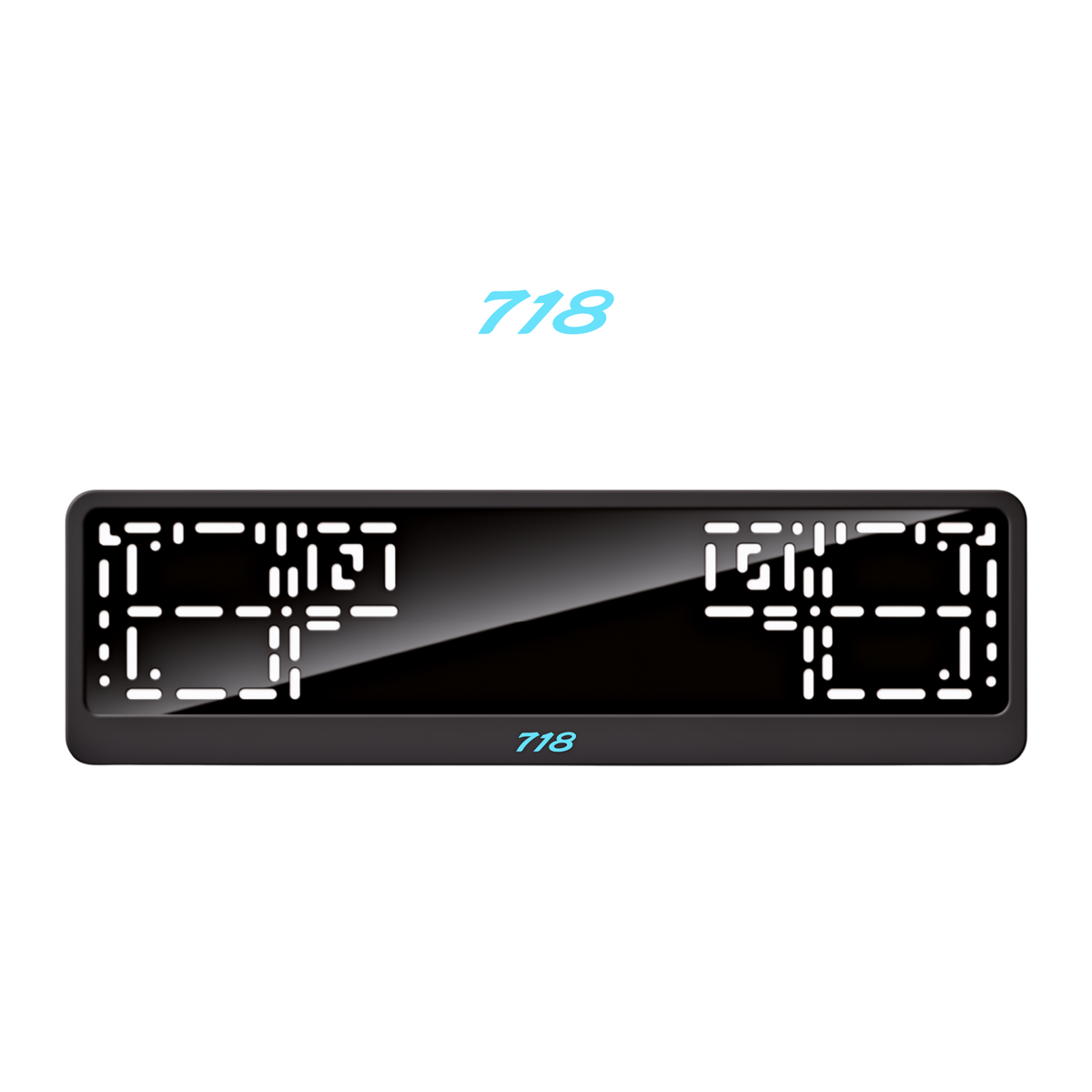 Cadres de plaque d'immatriculation 718 - Bleu Tiffany - CLASSIC