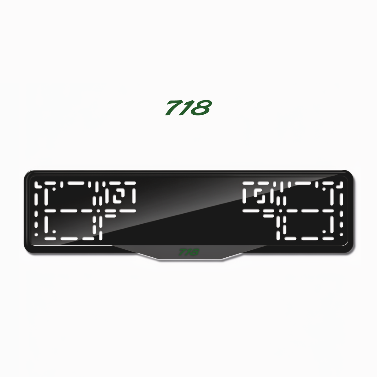 Cadres de plaque d'immatriculation 718 - Vert - SATIN