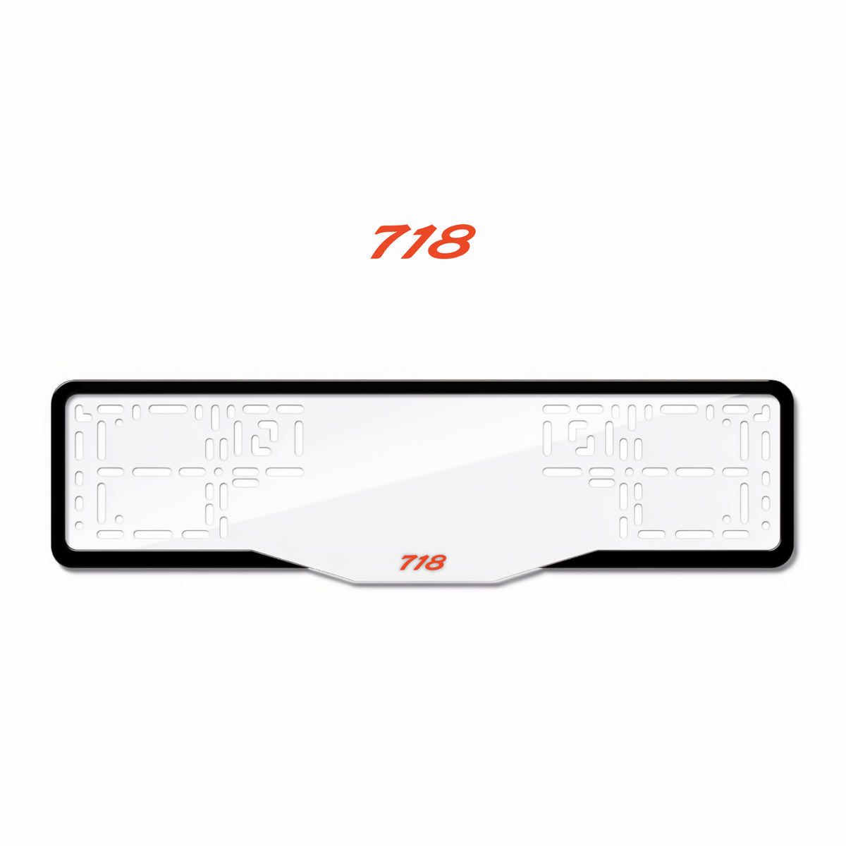 Cadres de plaque d'immatriculation 718 - Rouge - GLASS