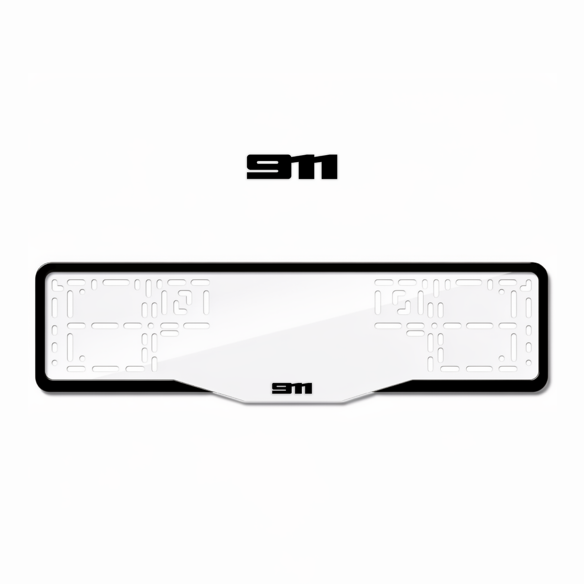 Cadres de plaque d'immatriculation 911 - Noir - GLASS