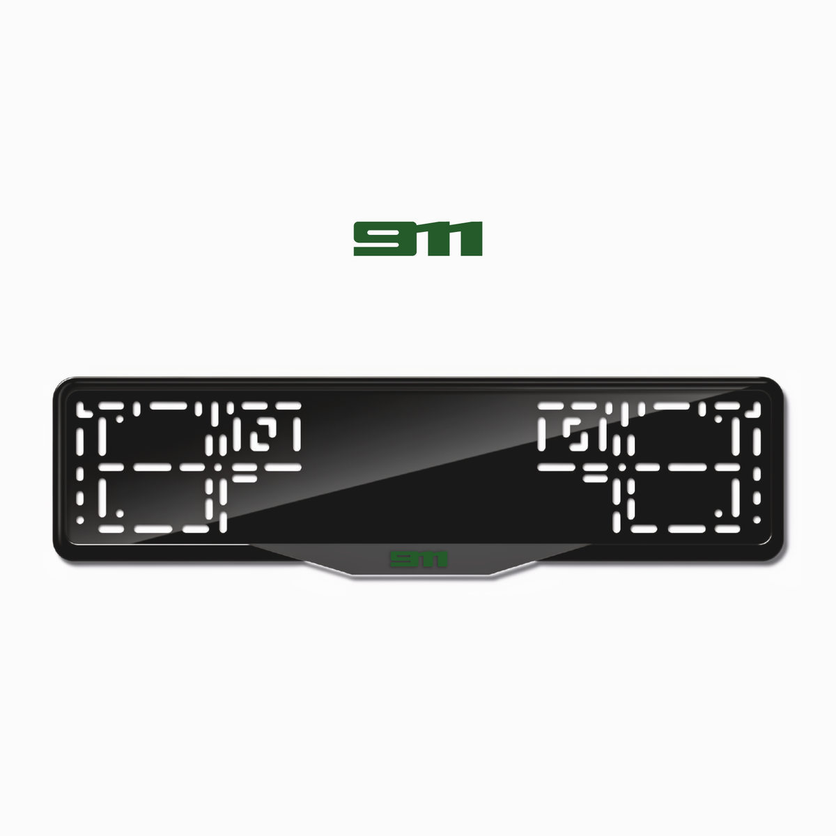 Cadres de plaque d'immatriculation 911 - Vert - SATIN