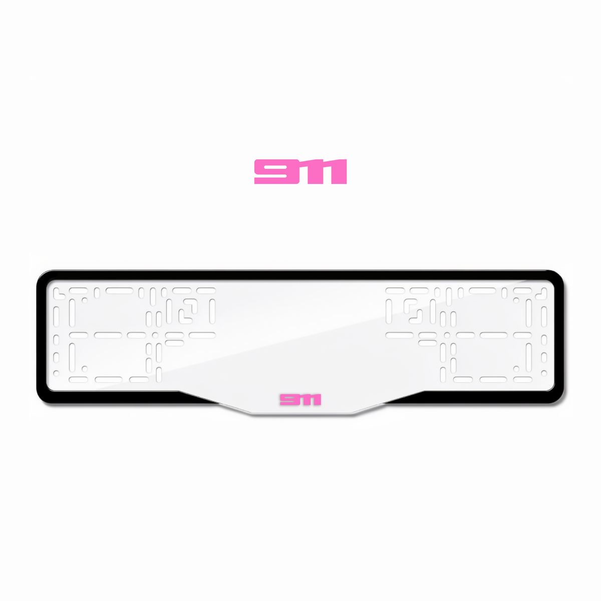 Cadres de plaque d'immatriculation 911 - Rose - GLASS