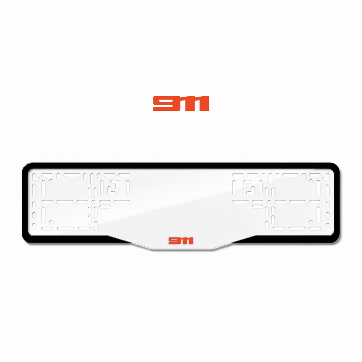 Cadres de plaque d'immatriculation 911 - Rouge - GLASS