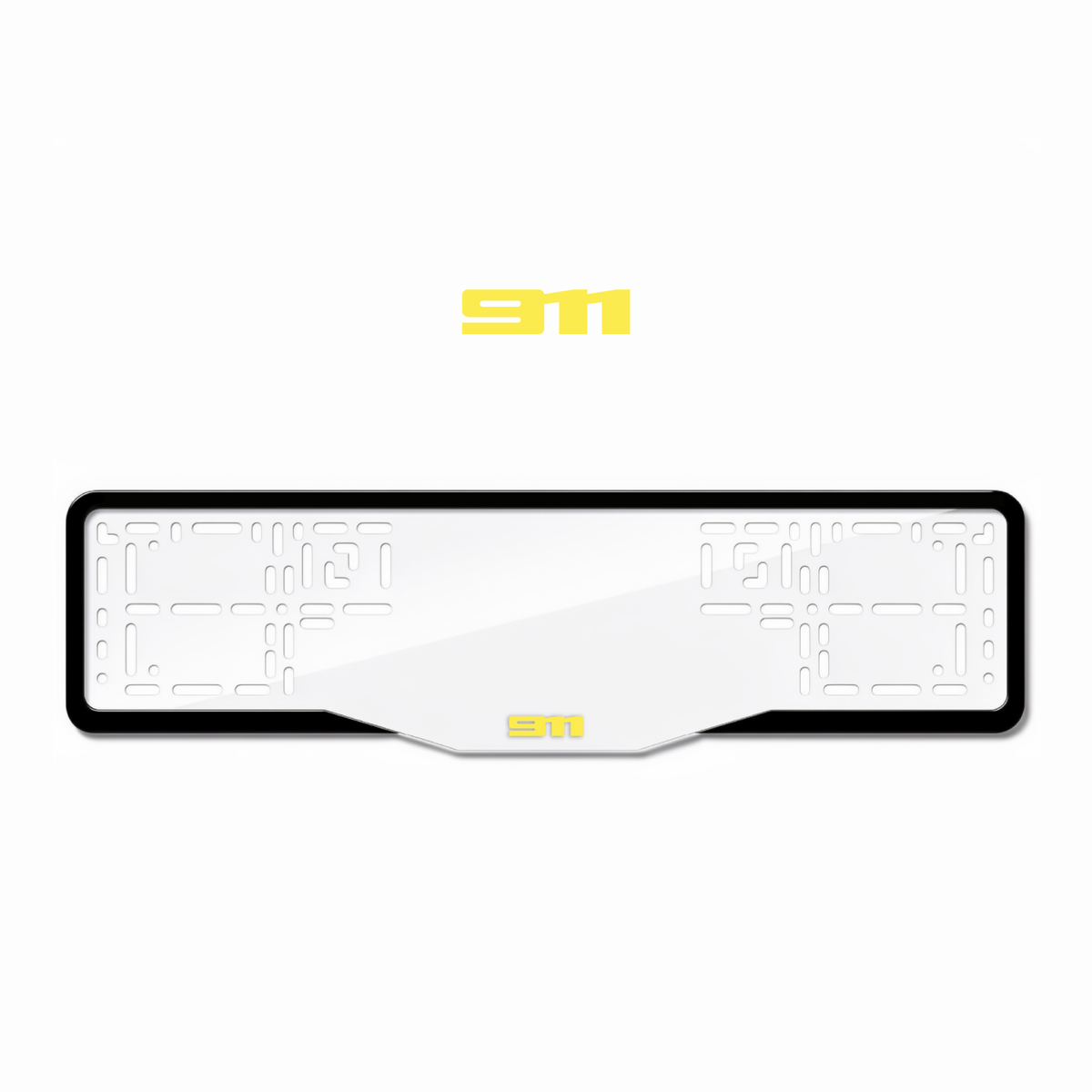 Cadres de plaque d'immatriculation 911 - Jaune - GLASS