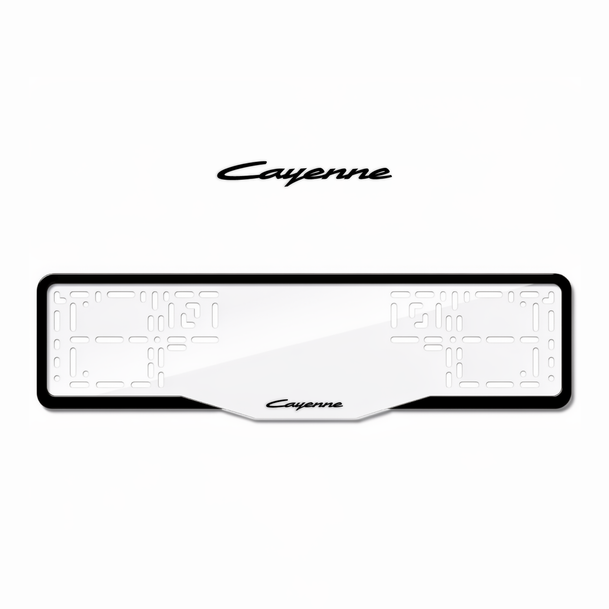 Cadres de plaque d'immatriculation Cayenne - Noir - GLASS