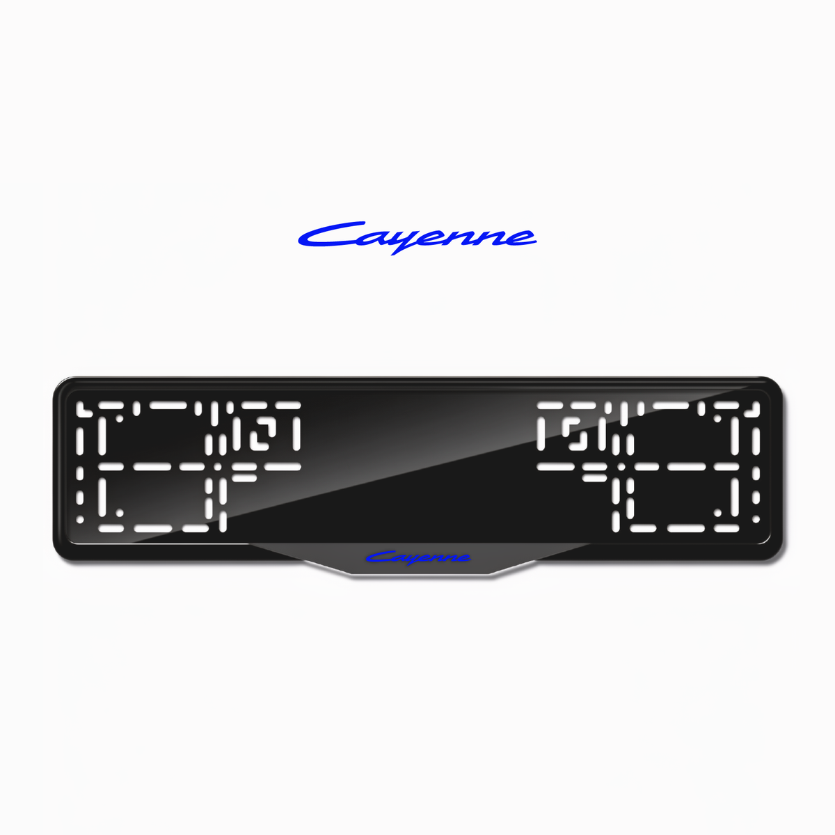 Cadres de plaque d'immatriculation Cayenne - Bleu - SATIN