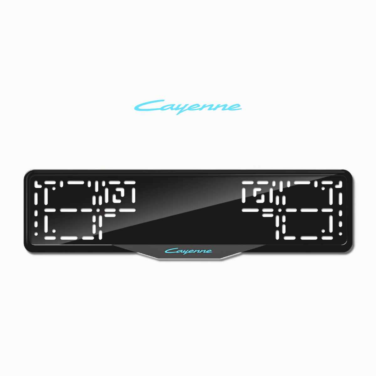 Cadres de plaque d'immatriculation Cayenne - Bleu Tiffany - SATIN